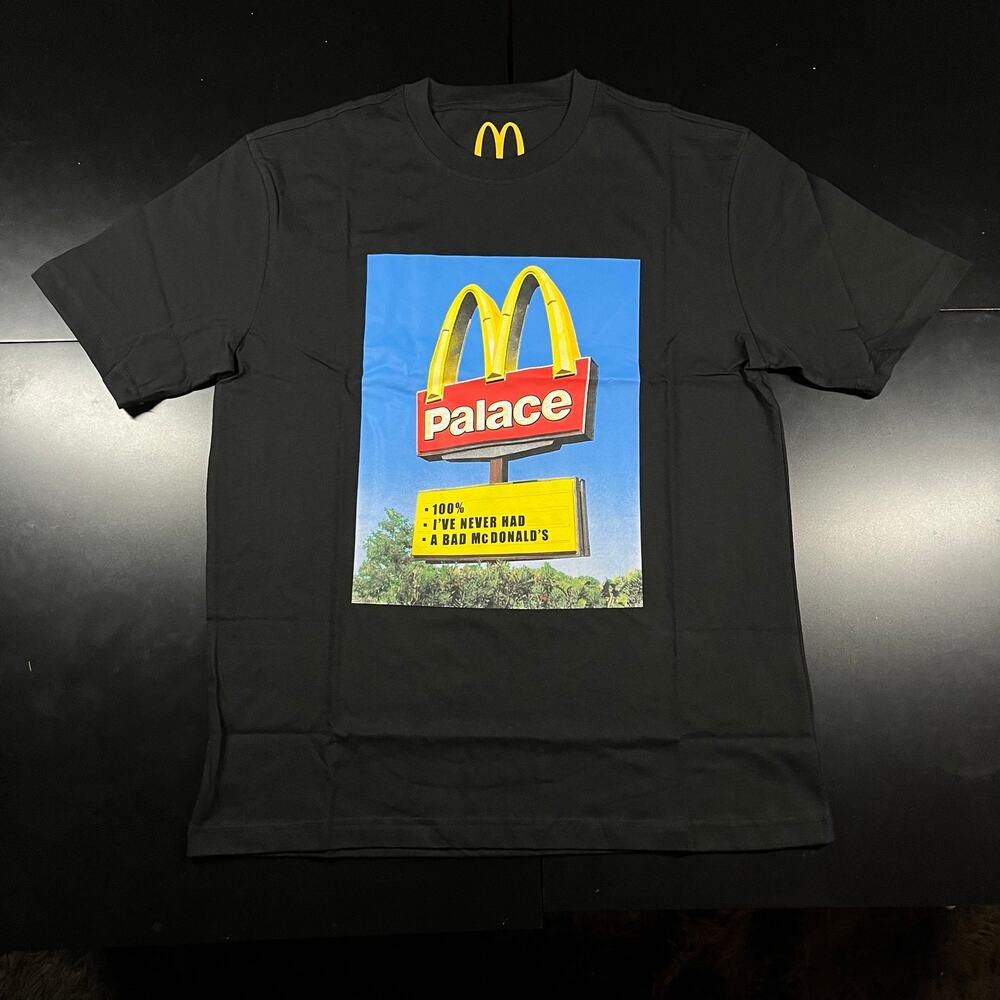 Palace x McDonalds Shirt Men Sz L Palace Skateboards McDonald’s Sign Black New